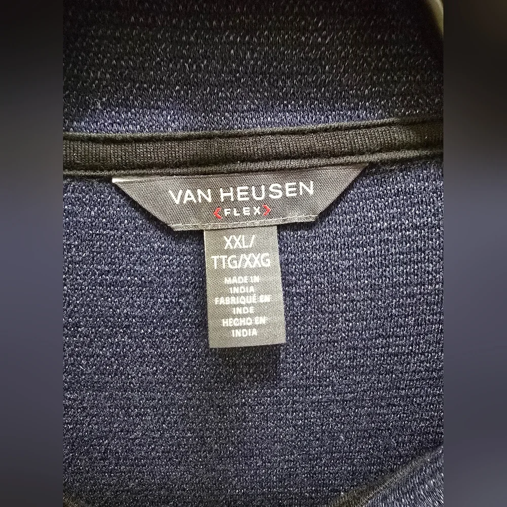Van Heusen Men's Navy Zip-Up Sweater Xxl - Picture 5 of 7